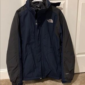 The North Face Blue and Gray Performance Jacket with Detachable Lining and Hood